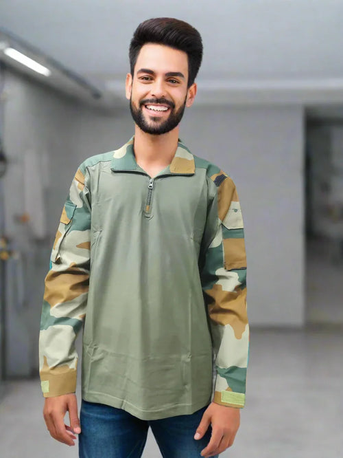 CAMO URI FULL SLLEVES T-SHIRT – Military-Style Cotton Tee for Outdoor & Casual Wear - The Adventure Hut