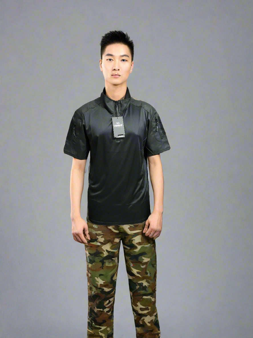 Black Tactical Quick Dry T-Shirt – Lightweight Outdoor & Sports Wear