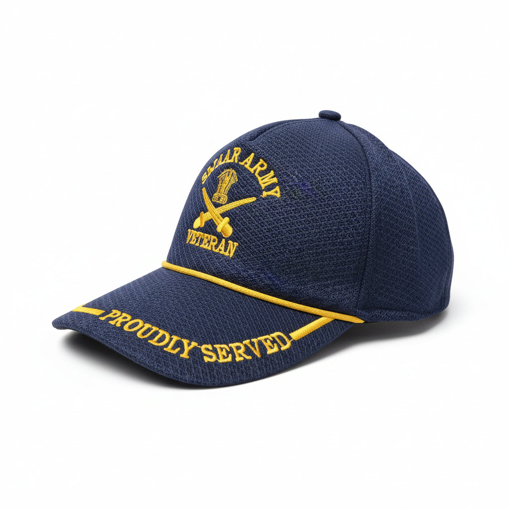 INDIAN ARMY VETERAN NETTED BLUE CAP EX-SERVICEMEN