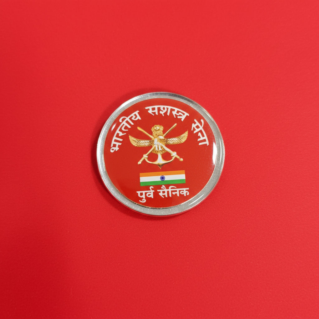 CHEST BADGE EX-SERVICEMEN VETERAN ROUND