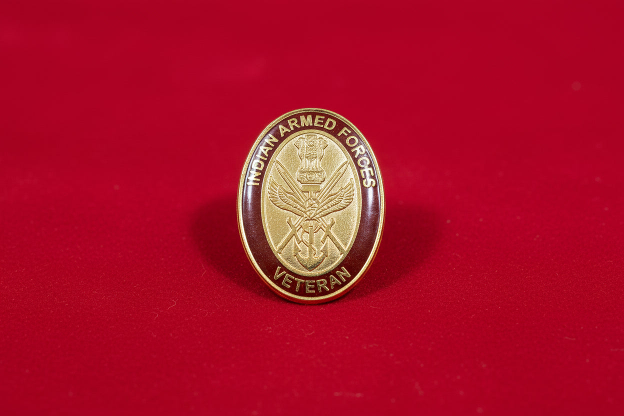 CHEST BADGE VETERAN EX-SERVICEMEN ARMED FORCES
