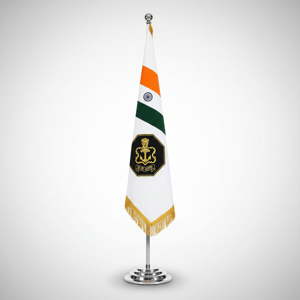 Premium Military & NCC Ceremonial Flags Set – With Stand for office | The Adventure Hut