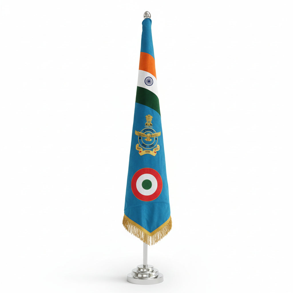 Premium Military & NCC Ceremonial Flags Set – With Stand for office | The Adventure Hut