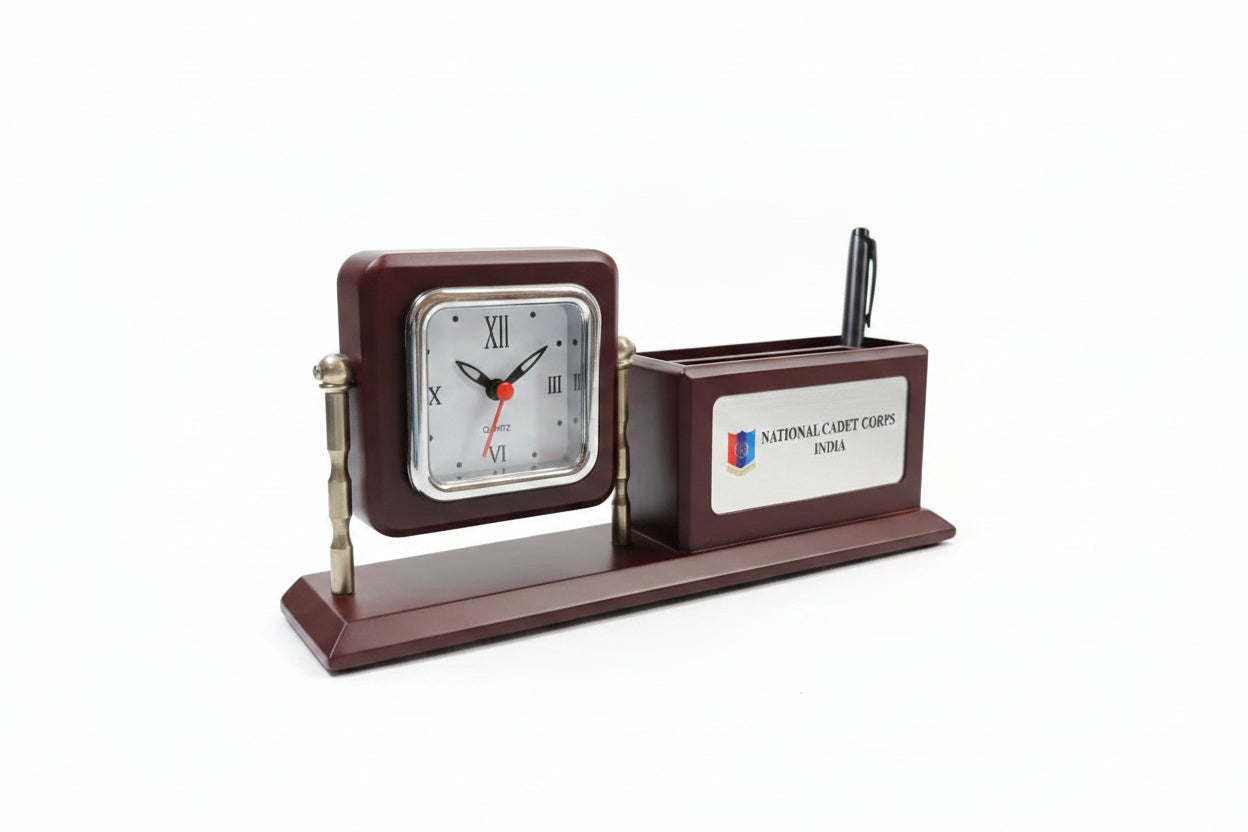 NCC PEN STAND WITH BIG WATCH FOR DESK