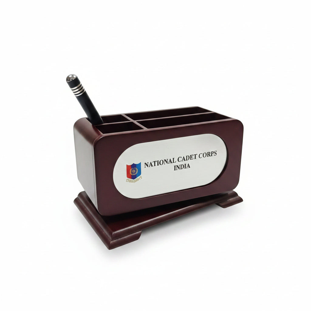NCC PEN STAND ROTATABLE WOODEN FOR OFFICE DESK DECORATION