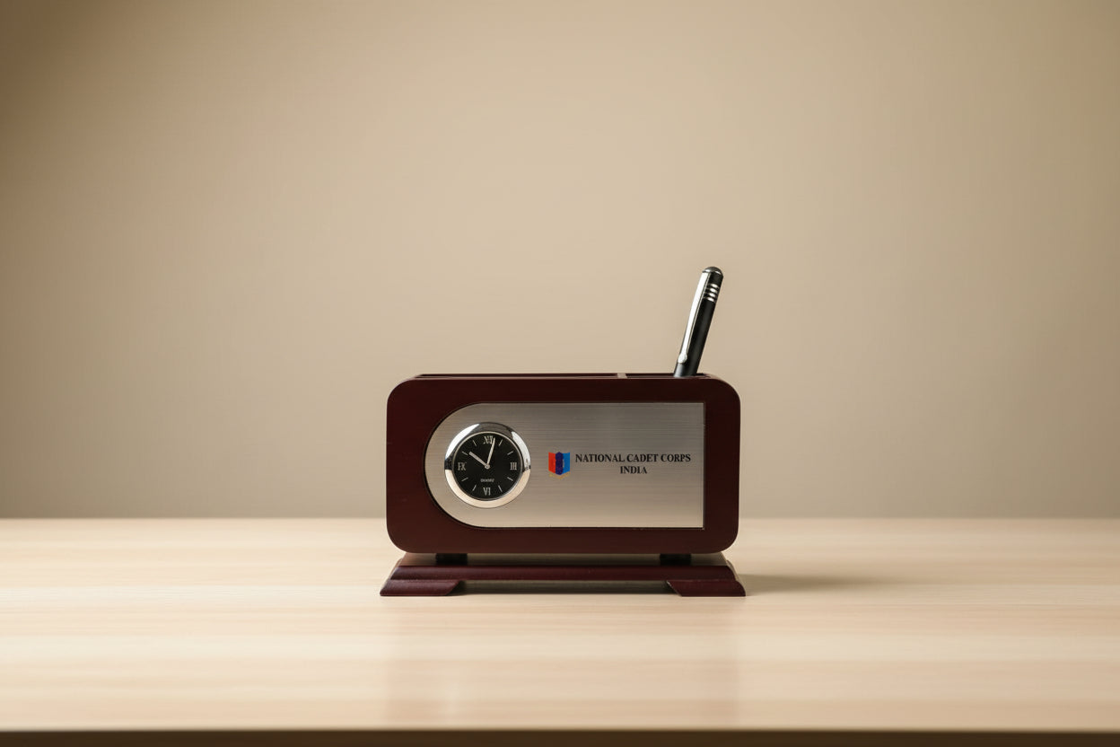 NCC PEN STAND ROTATABLE WOODEN FOR OFFICE DESK DECORATION