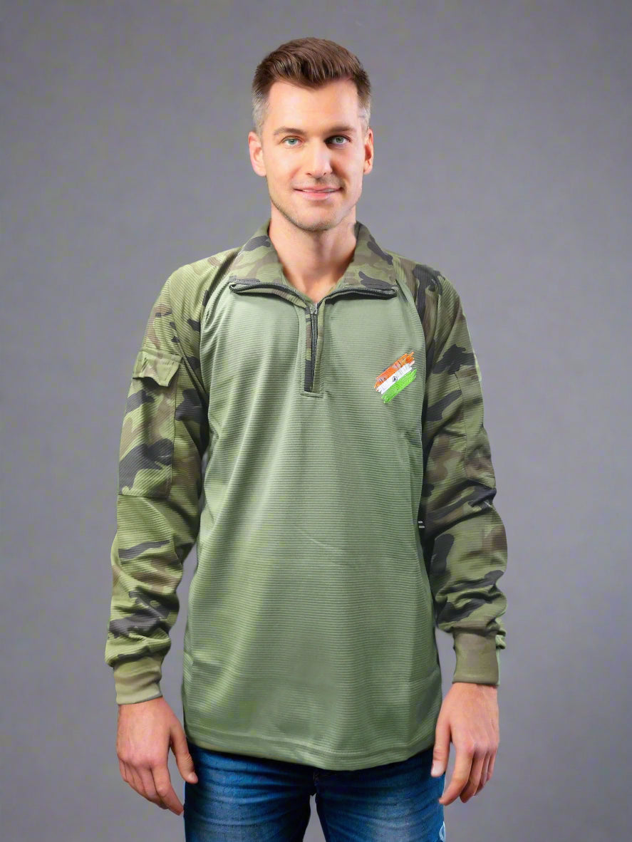 CAMO URI FULL SLLEVES T-SHIRT – Military-Style Cotton Tee for Outdoor & Casual Wear