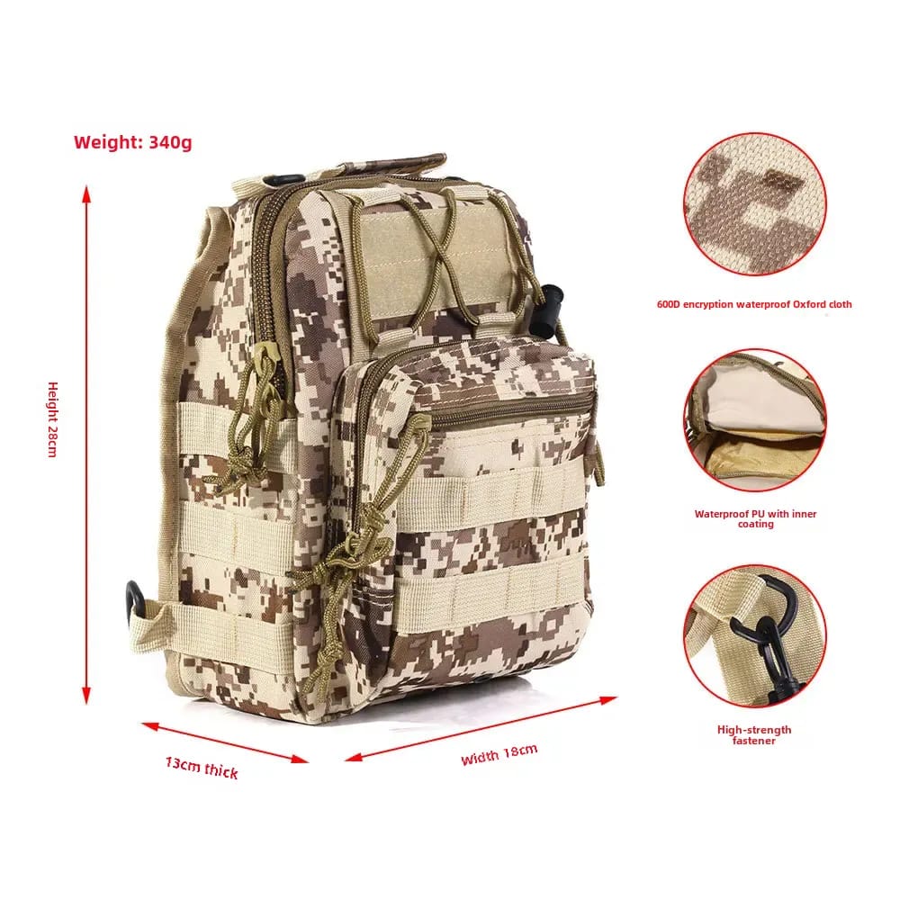 Tactical Chest Bag  – Military Crossbody Shoulder Pack with Multiple Pockets & Heavy-Duty Zippers