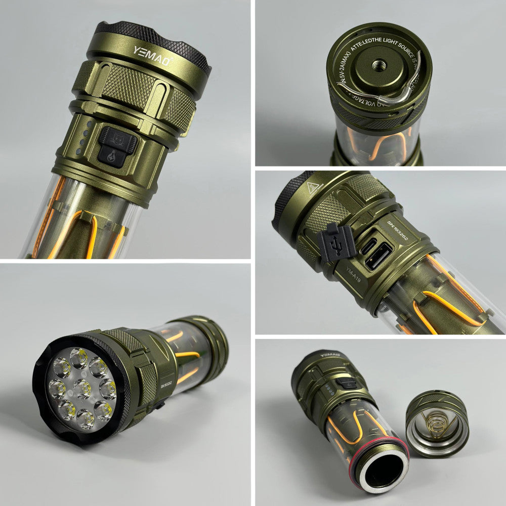 YEMAO YM-A19 9-LED Camping Light & Flashlight with Power Bank The Adventure Hut