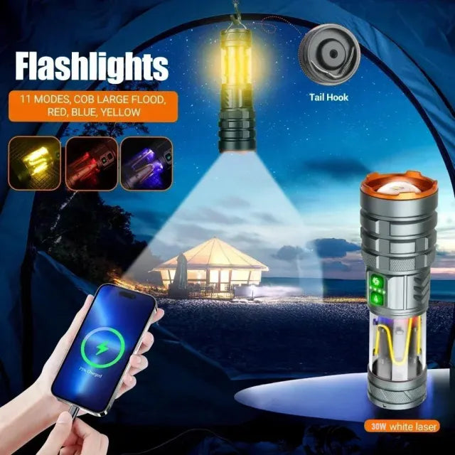 YEMAO YM-G580 2500LM Handheld Flashlight | USB-C Rechargeable - The Adventure Hut
