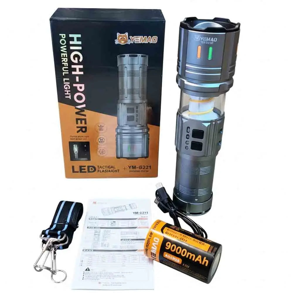 YEMAO YM-G921 High-Power LED Tactical Flashlight with Side Lamp & Zoom