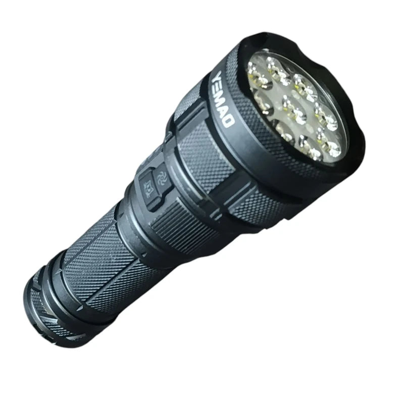 YEMAO YM-A9 9LED 2x26650 Flashlight with Power Bank, Type-C, filters and cap - The Adventure Hut