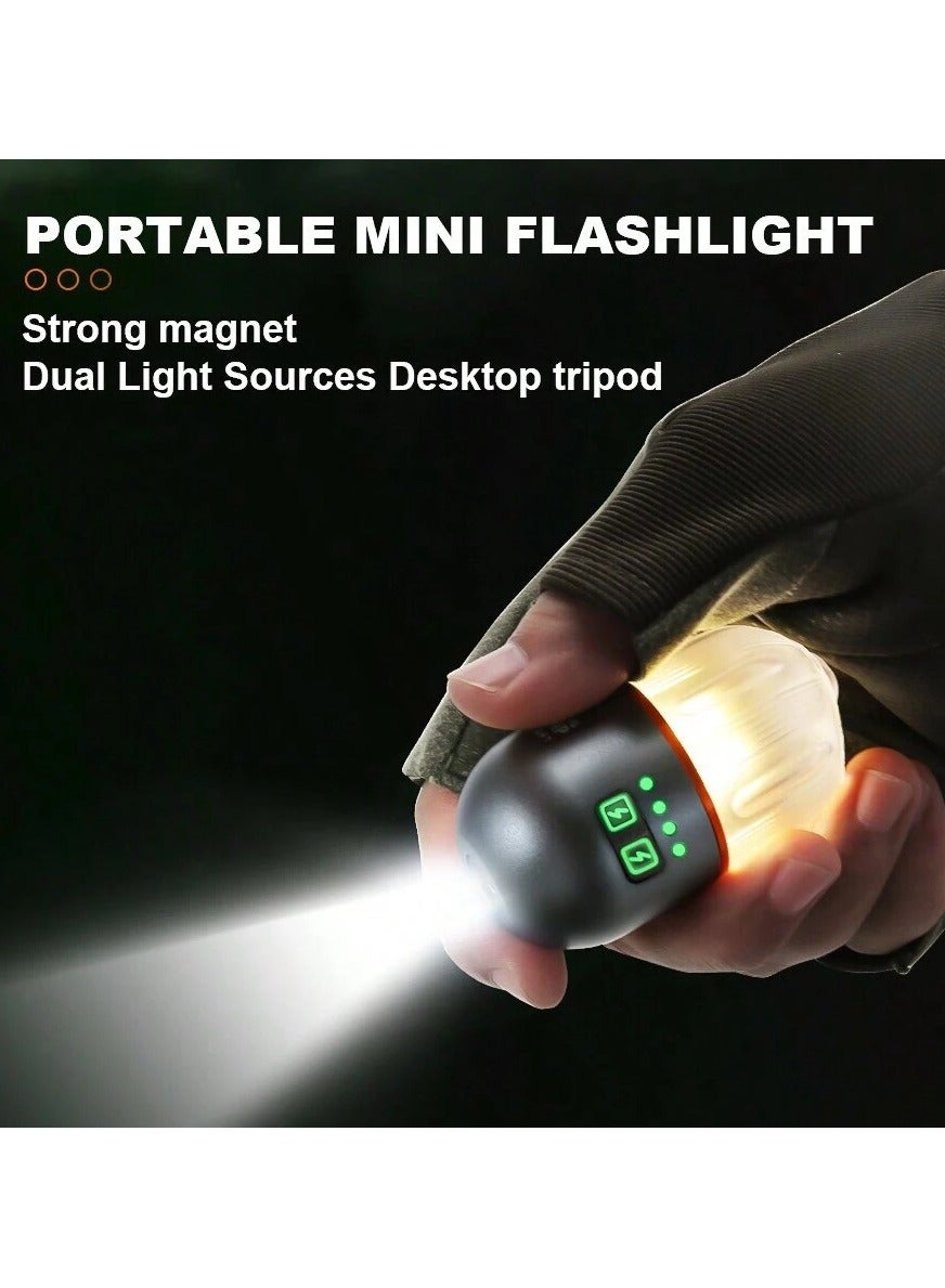 Yemao YM-B81 Rechargeable Mini Camping Flashlight with Magnetic Base & Tripod - The Adventure Hut