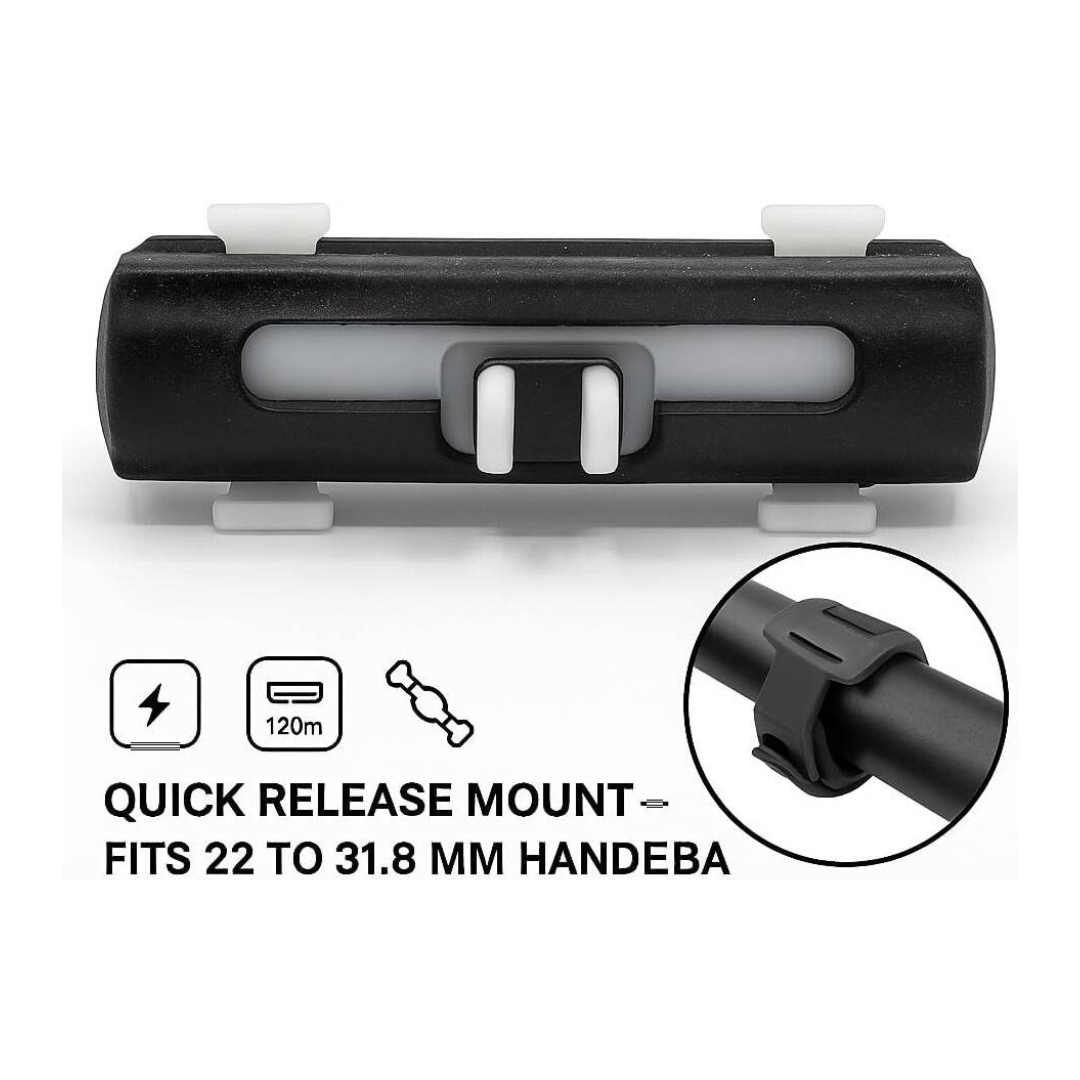 Comet FY-306 USB Rechargeable Bike Headlight | 120 Lumens | Night Riding & Commuting | THE ADVENTURE HUT