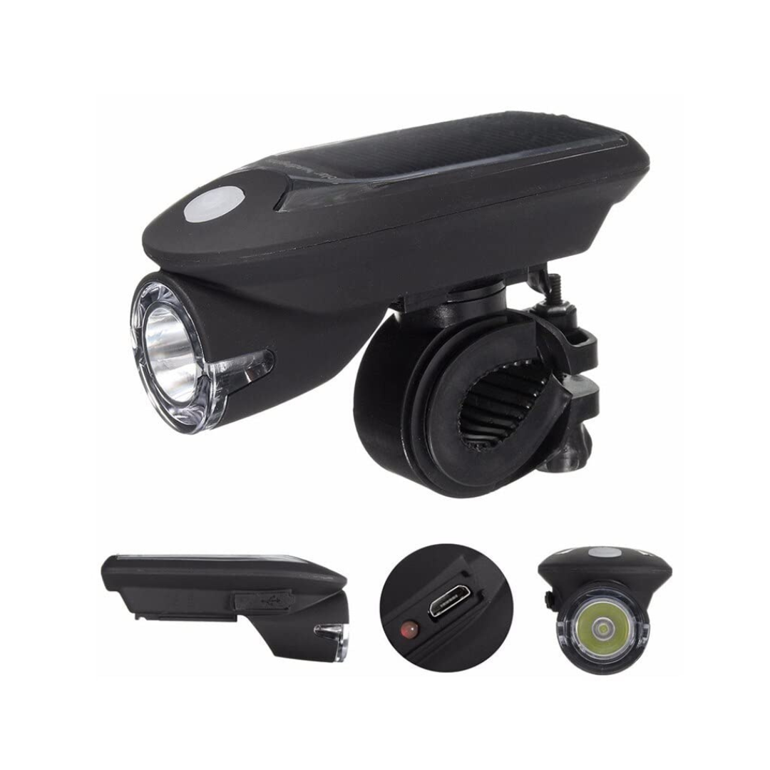 Solar Bicycle Light USB Rechargeable Front Light Bicycle Headlight | THE ADVENTURE HUT