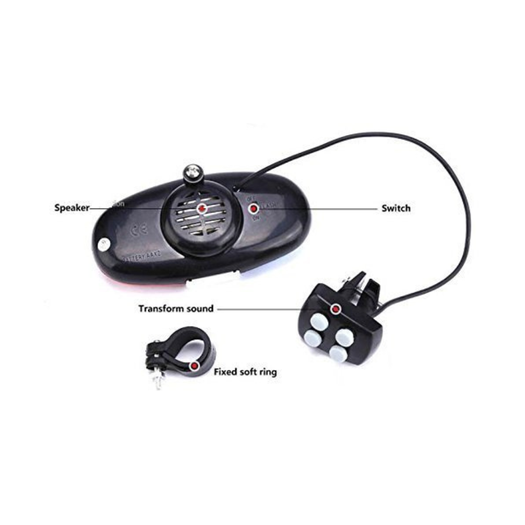 XC-325 6 Plastic LED Light 4 Sounds Trumpet Cycling Horn | THE ADVENTURE HUT