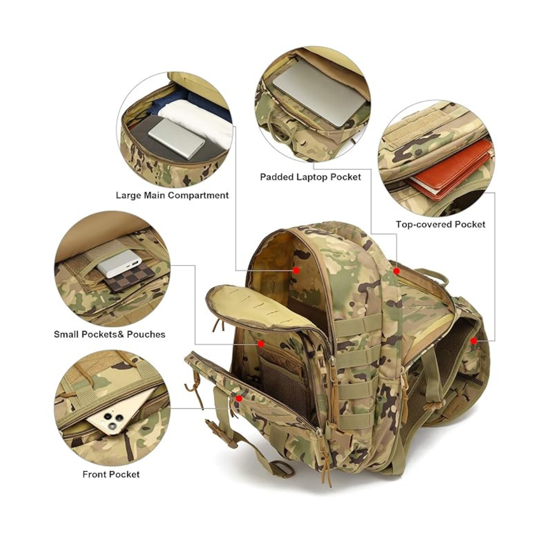 Military Tactical Backpack for Men Women 35L Hiking Trekking Rucksack 3 Day Molle Assault Pack [Tactical-05]