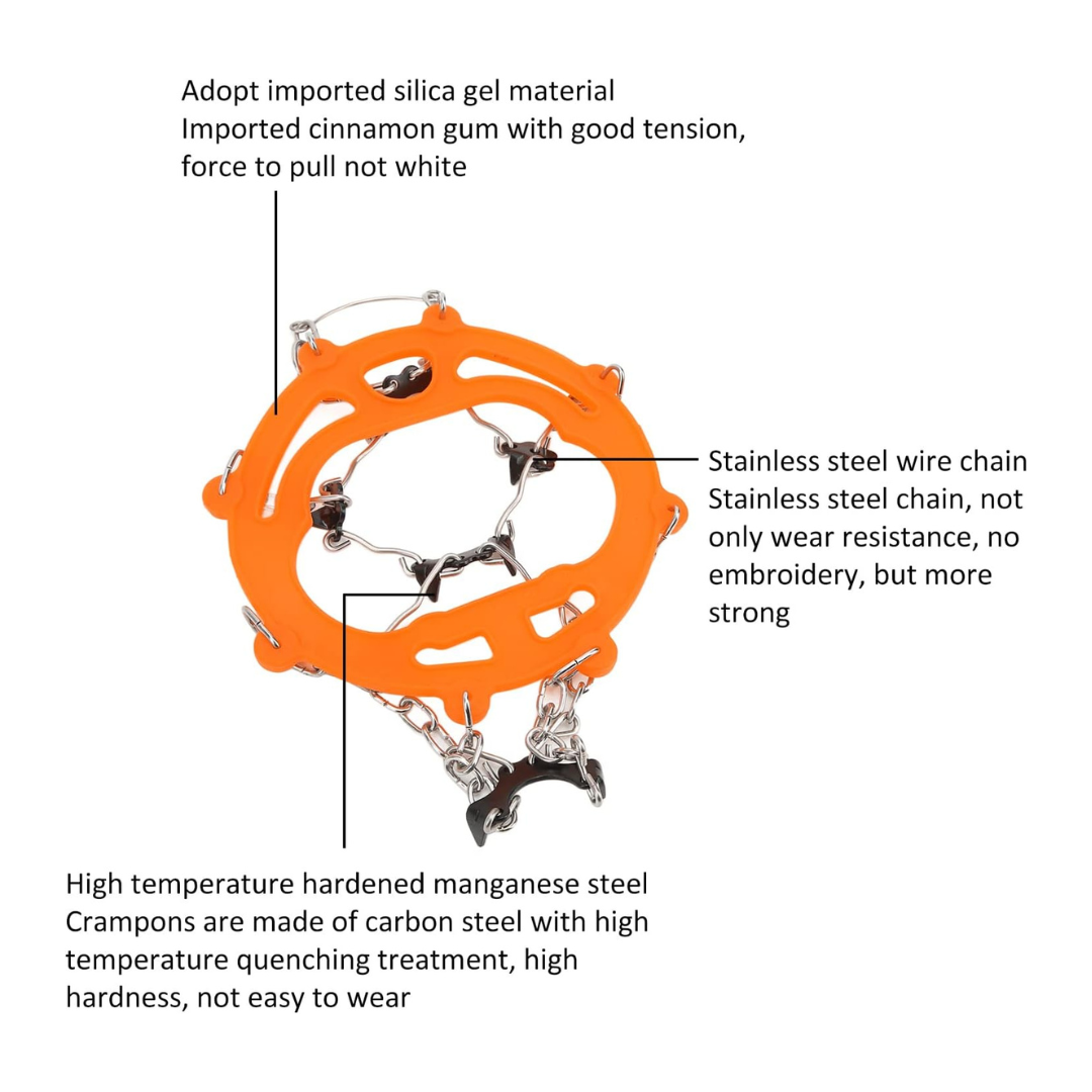 Ice Traction Cleats Anti Skid Shoe Crampon Cover Snow Grips with 8 Spikes  | The Adventure Hut