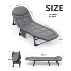 Portable Folding Camping Cot Bed for Sleeping with Soft Cushion Adjustable Backrest | THE ADVENTURE HUT