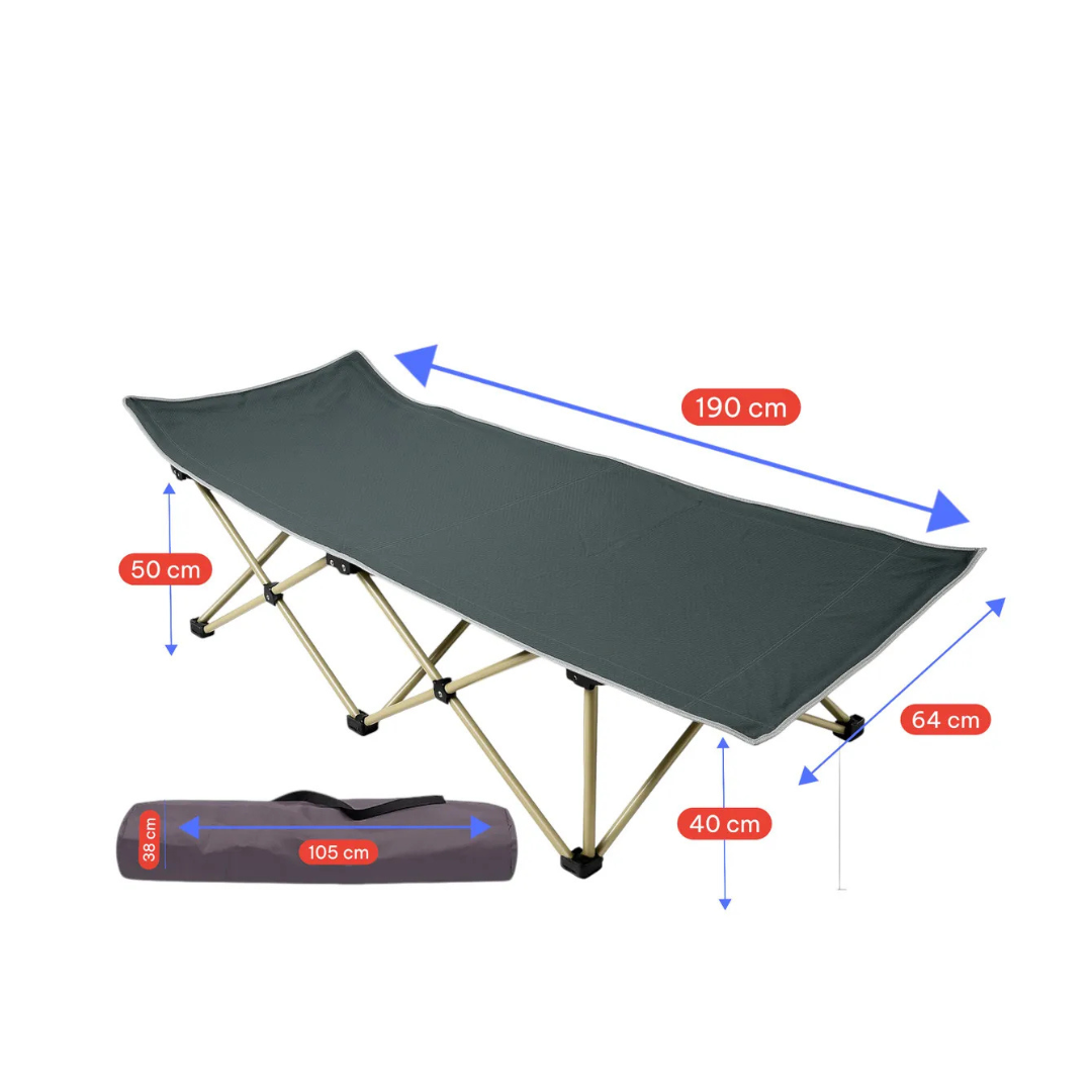 Folding Camping Bed Heavy Duty Steel | THE ADVENTURE HUT