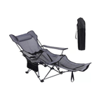 Reclining Camping Chair, 4 Adjustable Positions, Portable Folding Lounger for Adults - Grey | THE ADVENTURE HUT