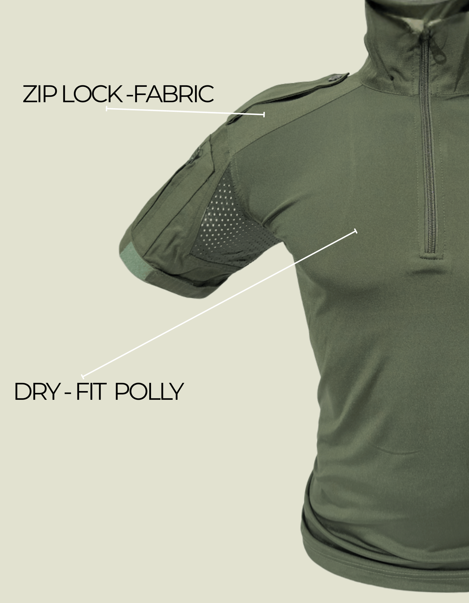 ADVENTURE HUT TACTICAL ZIP T-SHIRT DRY COOL + ZIP LOCK - The Adventure Hut