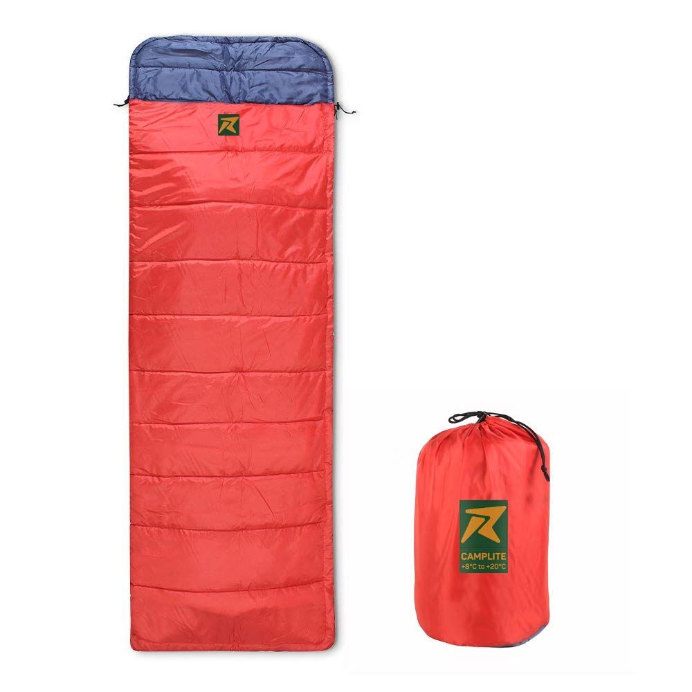 Sleeping Bag Camp Lite +8°C + 20°C (Red - Grey) - The Adventure Hut