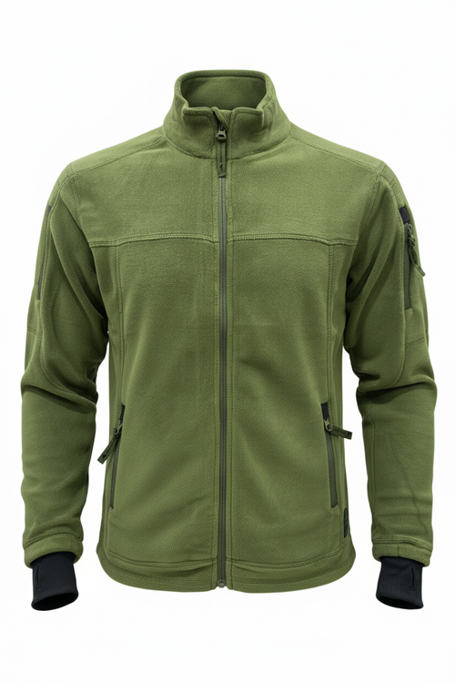 Army Warm Fleece 3 Zip Jacket - Front View