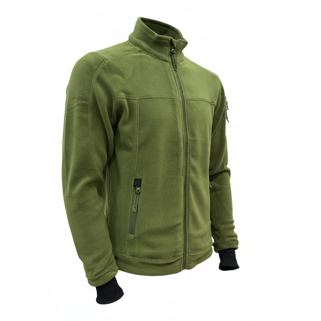 Army Warm Fleece 3 Zip Jacket - Professional Product Photo