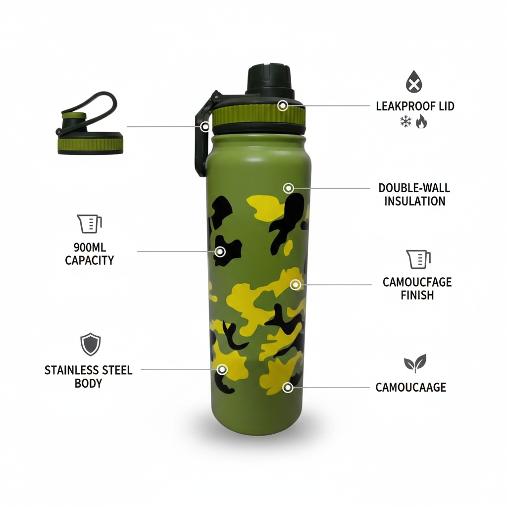 Camouflage Water Bottle Infographic