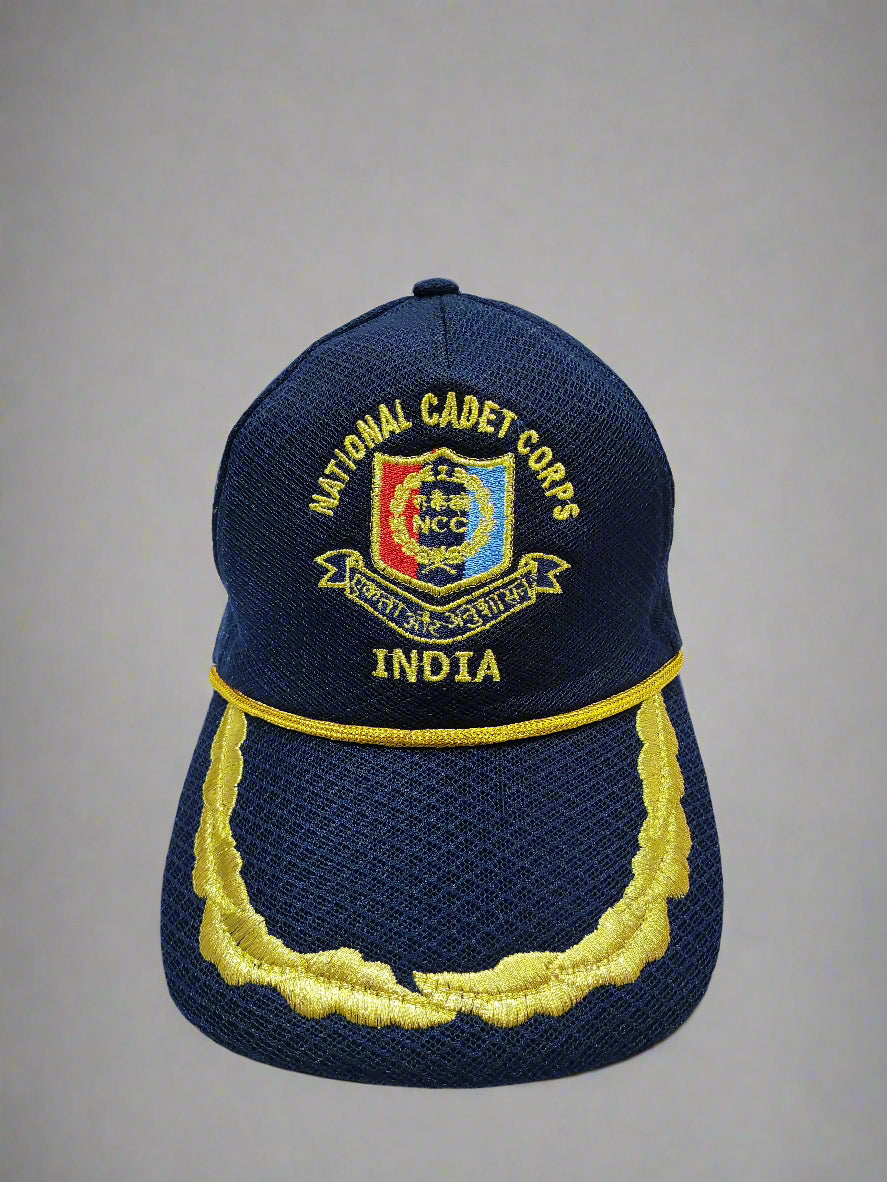 NCC CAP NETTED JALI BLUE WITH PEAK EMBROIDERY