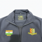 Collar with patches and zipper