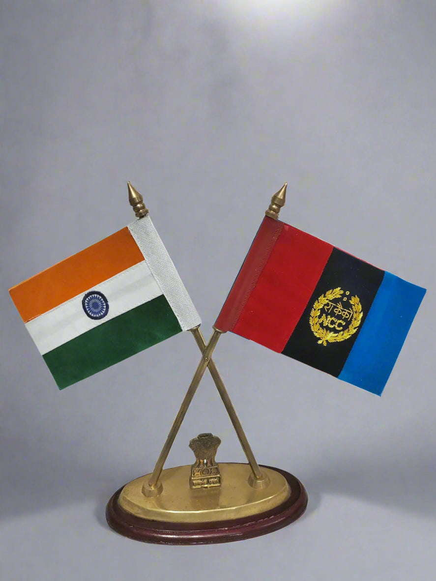 OFFICE TABLE FLAG NCC STAND BRASS
