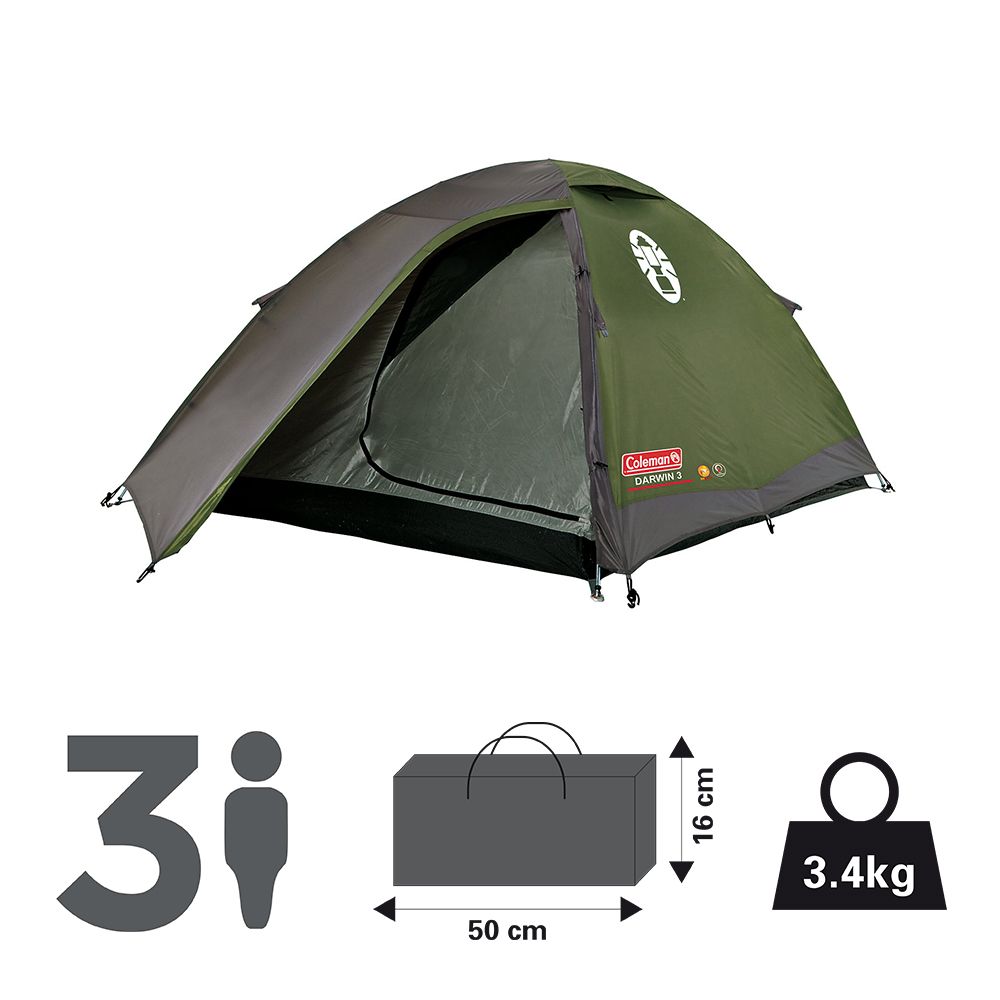 Coleman Darwin 3 Person Camping Dome Tent - The Adventure Hut