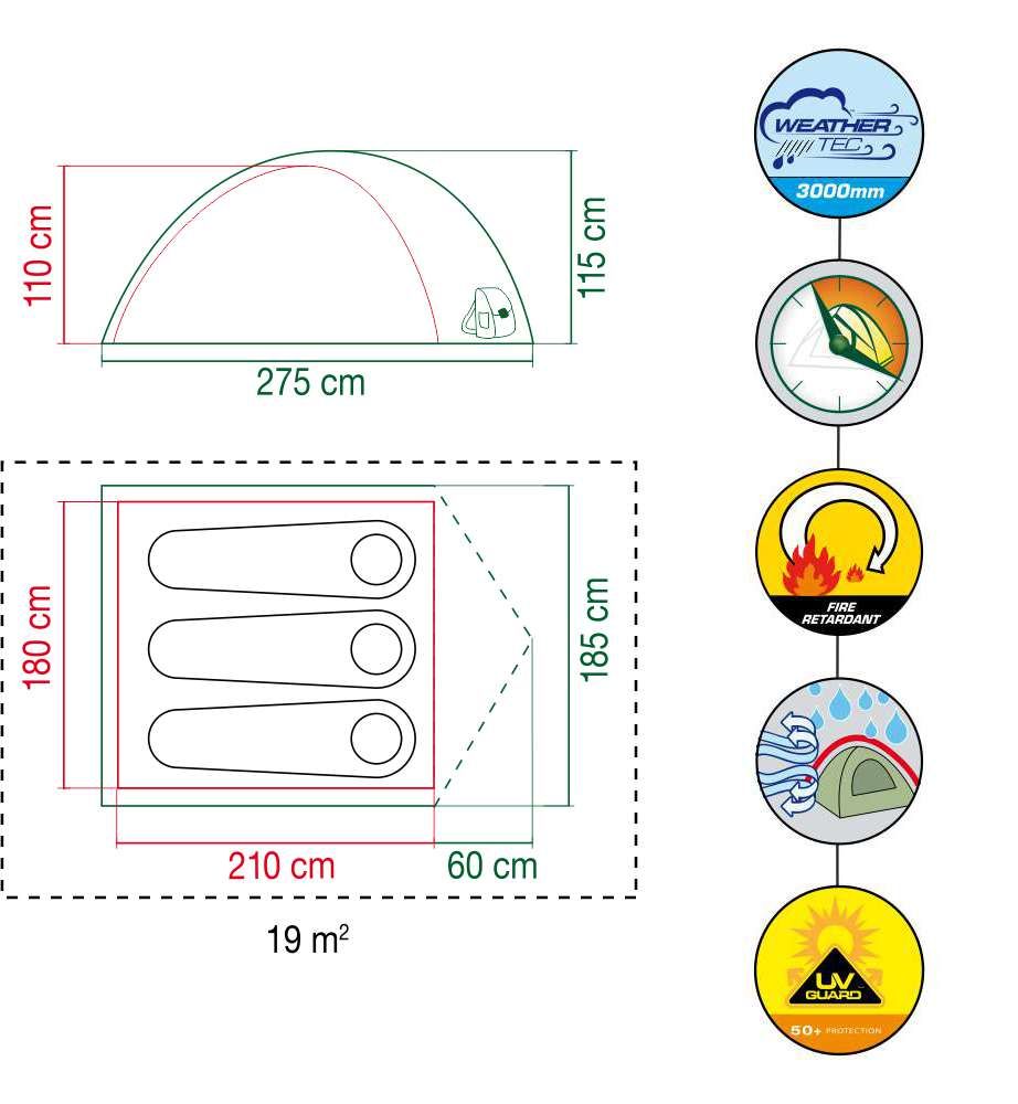 Coleman Darwin 3 Person Camping Dome Tent - The Adventure Hut