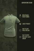Description Image – Olive Green Army Polo T-Shirt