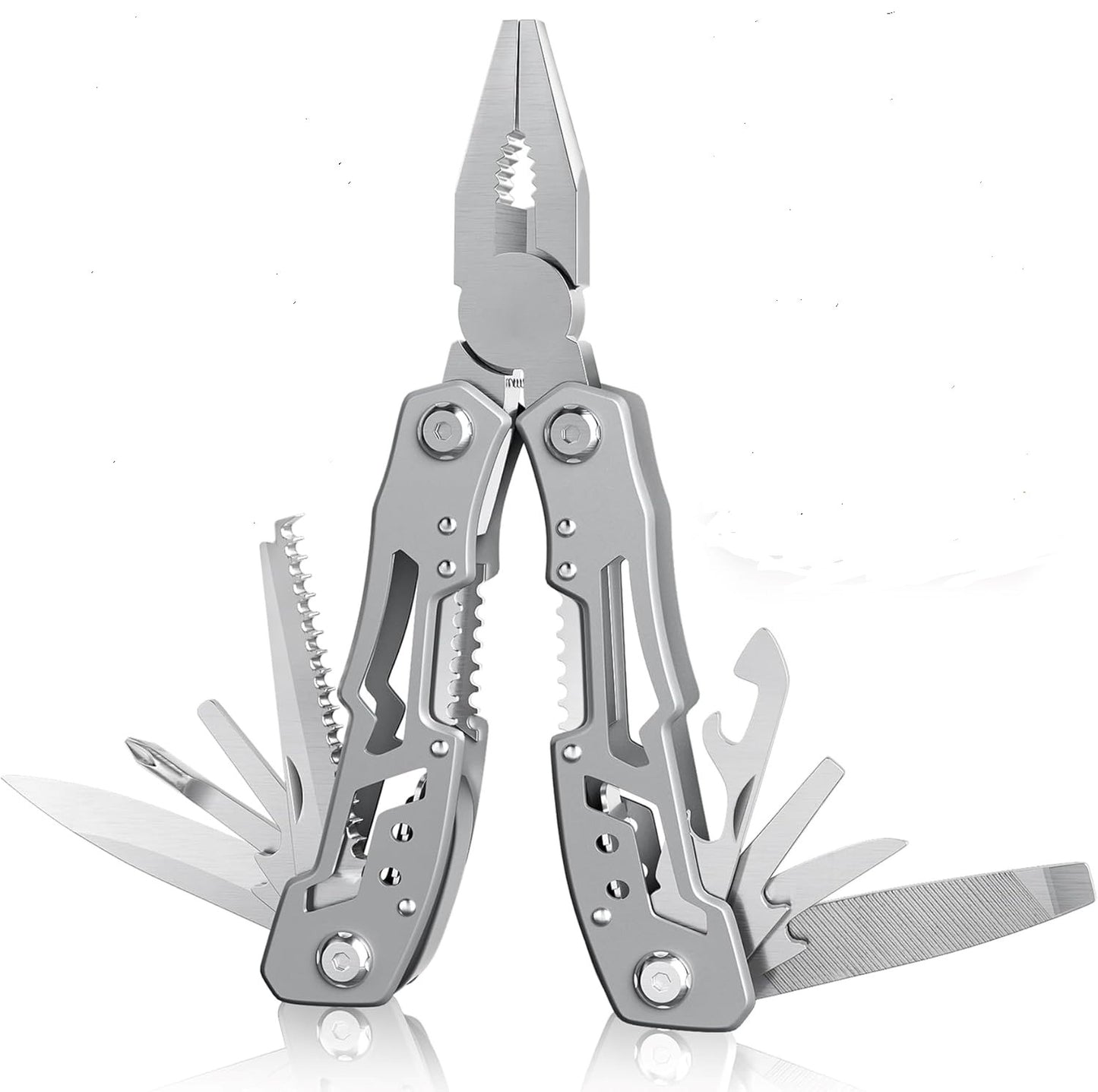 14-in-1 Portable Multi-tool with Safety Locking, Professional Stainless Steel Pliers Pocket Knife,Apply to Survival, Camping,Gifts