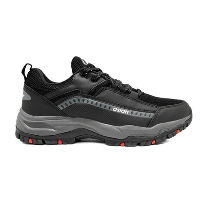 ASIAN Men's Everest-01 Sports Trekking & Hiking,Walking Shoes with Rubber Outsole & Memory Foam Insole Lace-Up Shoes (Black)