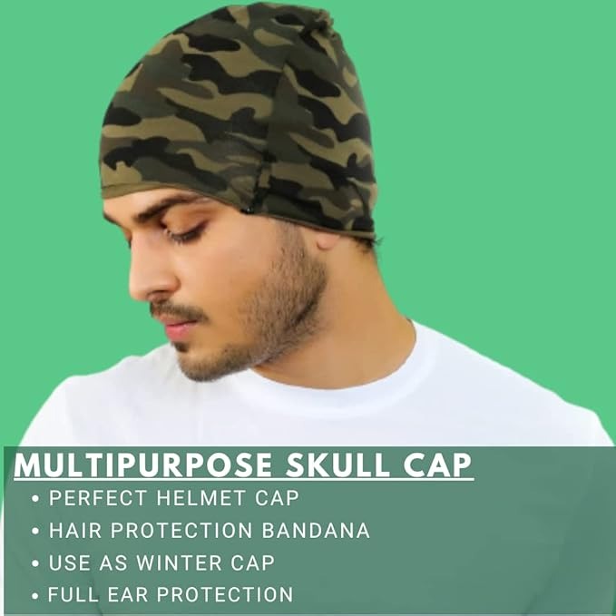 Unisex Blended Cotton Summer Beanie Skull Multicolor Cap (Free Size)