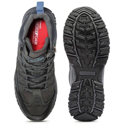 ASIAN Men's Everest-22 Sports Trekking & Hiking,Walking Hi-Neck Shoes with Rubber Outsole & Memory Foam Insole Lace-Up Shoes (Dark Grey)