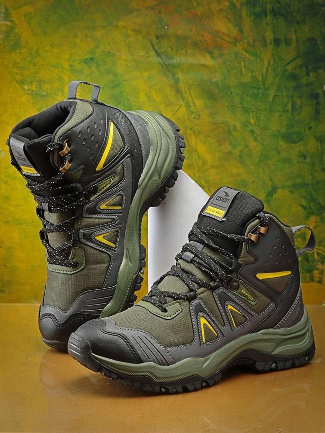 ASIAN EVEREST-24 Trekking, Hiking  Comfortable Shoes for Outdoor Light Weight Anti Skid Boot with Phylon Sole (Olive Blk)