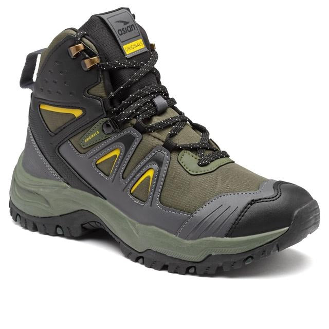 ASIAN EVEREST-24 Trekking, Hiking  Comfortable Shoes for Outdoor Light Weight Anti Skid Boot with Phylon Sole (Olive Blk)