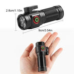 Type-C Rechargeable Tactical LED Flashlight – High Lumens,Multi-Mode Torch for Camping, Hiking & Emergency Use (W5183) - The Adventure Hut