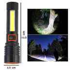 Zoomable Led Torch Light Rechargeable Type-C Charging Water Resistant - The Adventure Hut