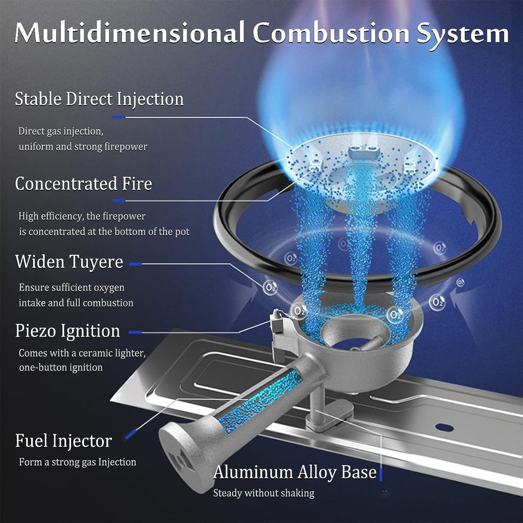 Camping Stove - Portable Propane Butane Stove with Dual Fuel; Auto Ignition - Perfect for Picnics, Hiking, Fishing, BBQ - Cook Delicious Meals - The Adventure Hut