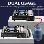 Camping Stove - Portable Propane Butane Stove with Dual Fuel; Auto Ignition - Perfect for Picnics, Hiking, Fishing, BBQ - Cook Delicious Meals - The Adventure Hut