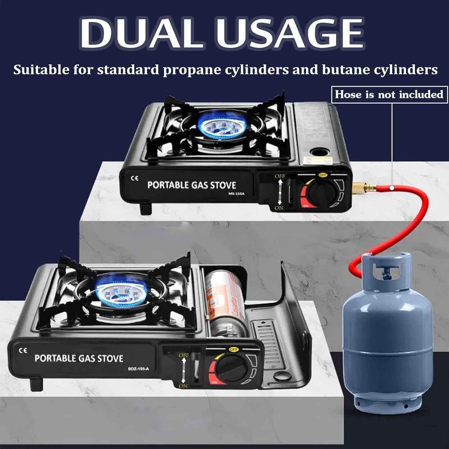 Camping Stove - Portable Propane Butane Stove with Dual Fuel &amp; Auto Ignition - Perfect for Picnics, Hiking, Fishing, BBQ - Cook Delicious Meals