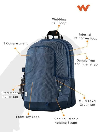 WIKI Squad 3 Backpack 34 L - Grid Navy (12978)