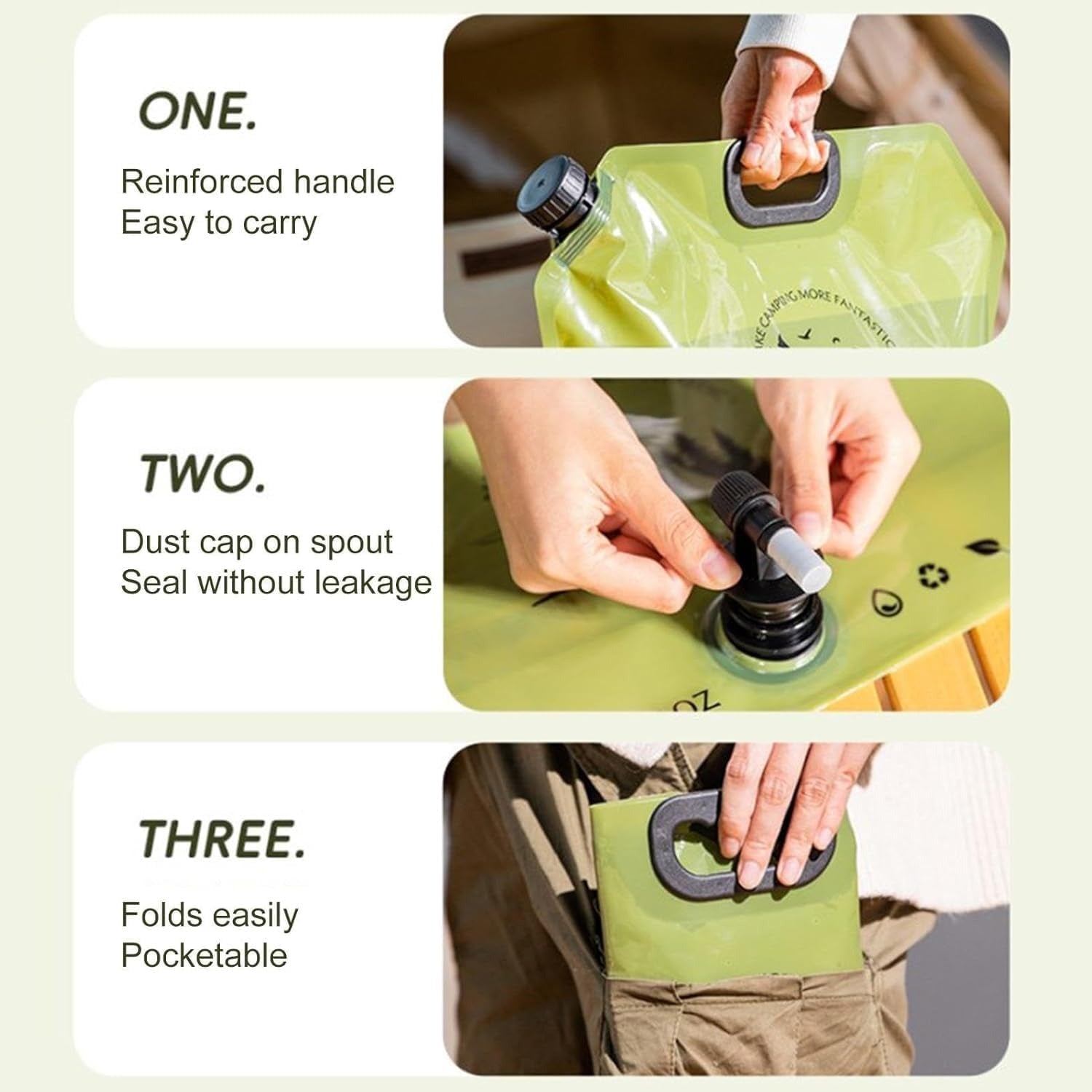 8L Liter Folding Water Storage Bag Pouch for Cycling, Picnic, Outdoor Camping, Road Trip, Traveling Water Carrier Supplies Bag and Container - The Adventure Hut