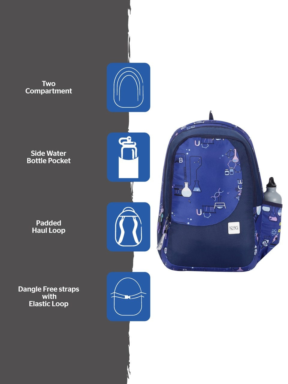 WIKI 1 Streak Orange Backpack(12968) (Science Blue) - The Adventure Hut